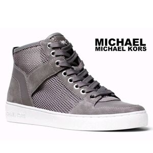 MICHAEL KORS Women's Matty High-Top Nylon Storm Lace-Up Suede Sneaker 9 (In Box)